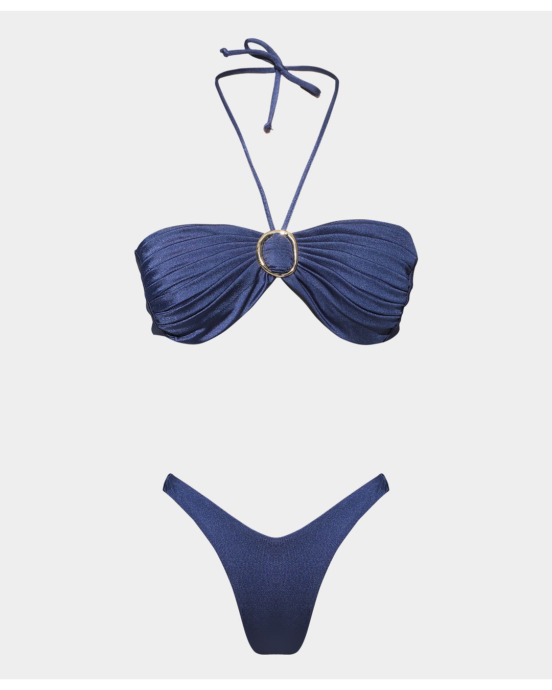 Biquíni Plissado Oásis Navy gloss