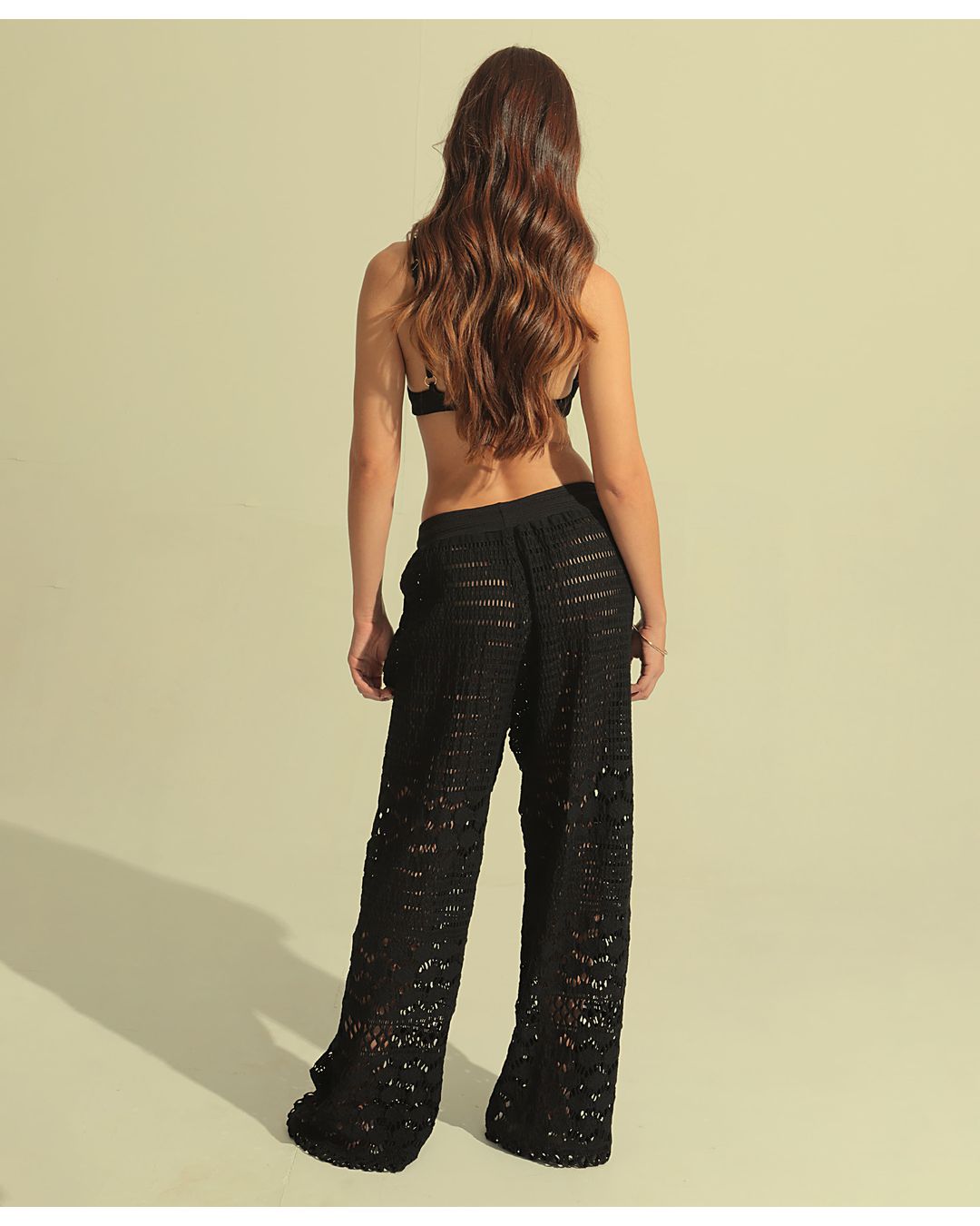 Calça Resort Macramê Preto
