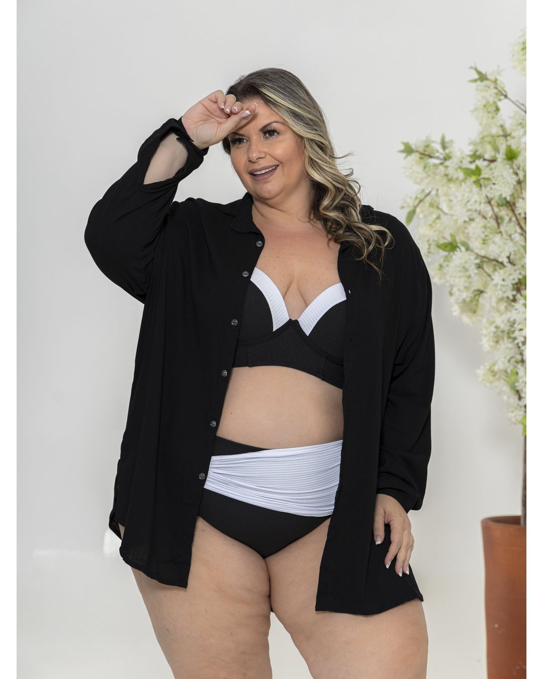 Camisa Feminina Oversized Preta