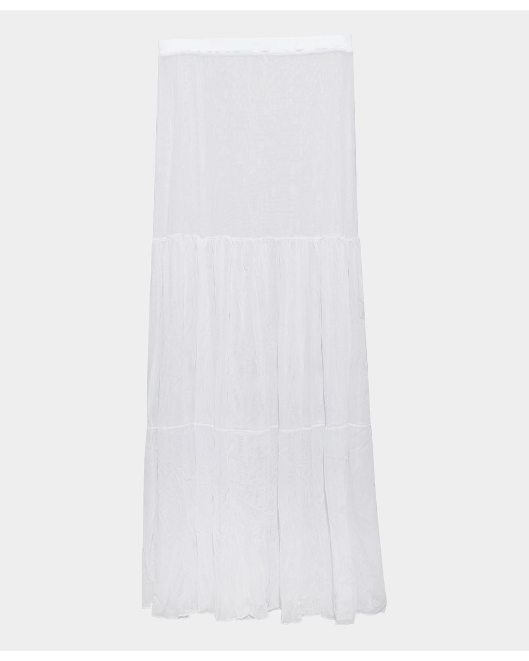 SAÍDDA LONGA CAMADAS EM TULE BRANCO