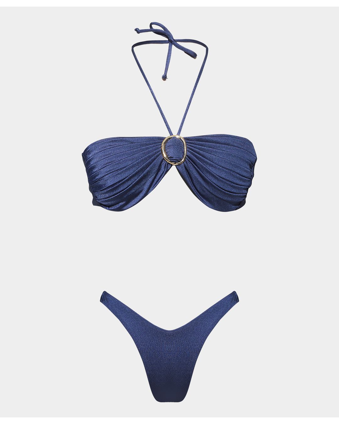 Biquíni Plissado Oásis Navy gloss