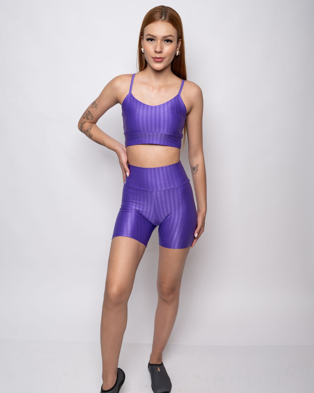 Conjunto Short e Top Fitness Feminino Laura Roxo ... - Wemove Run