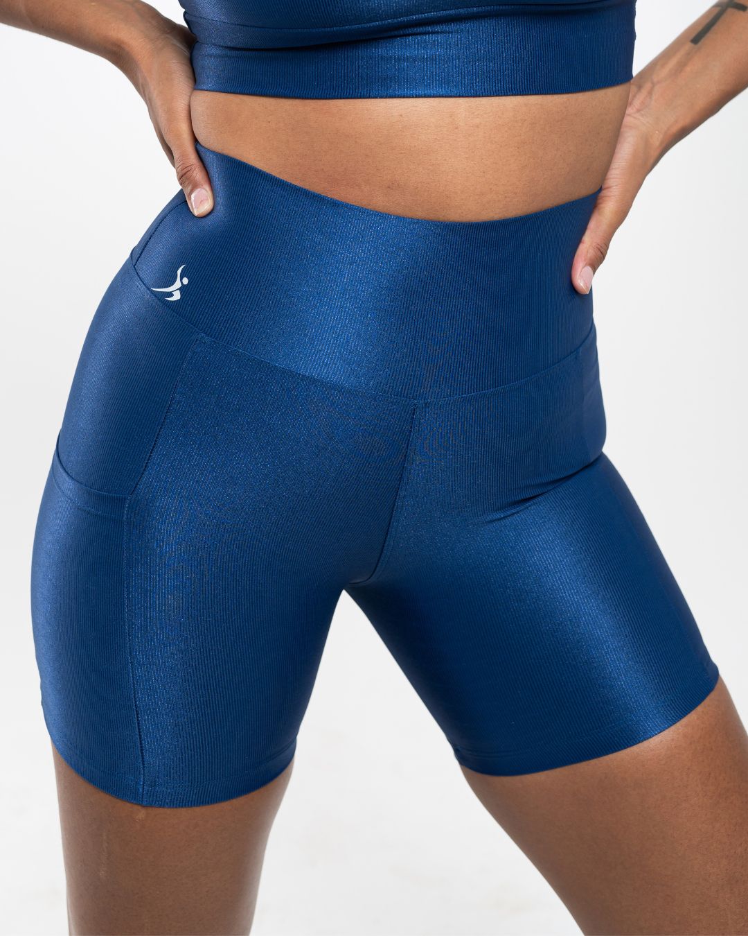 Short Fitness Feminino Poliamida Com Elastano Azul... - Wemove Run