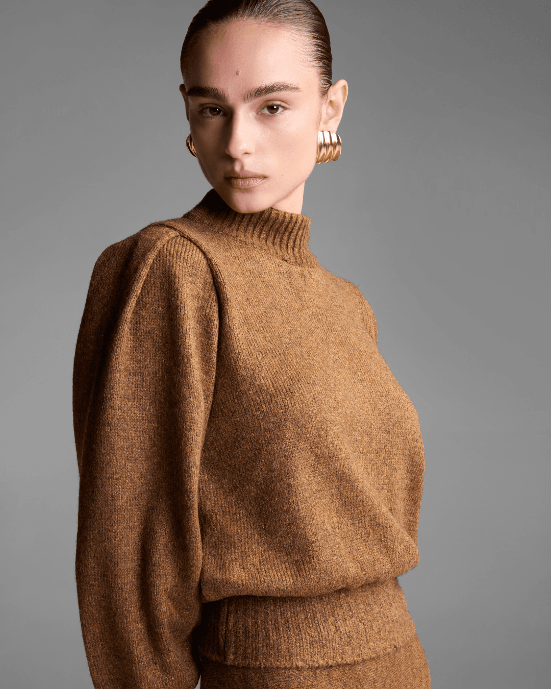 Blusa Noruega Marrom Cognac - Maria Pavan