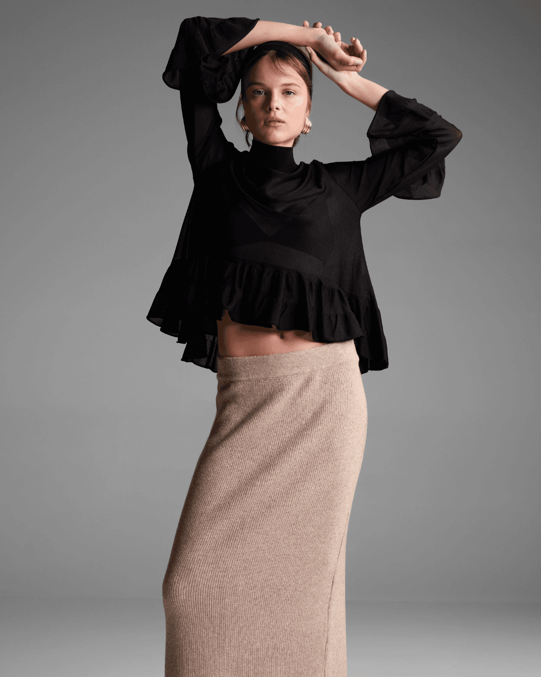 Blusa Boho Babados Letícia Preta - Maria Pavan