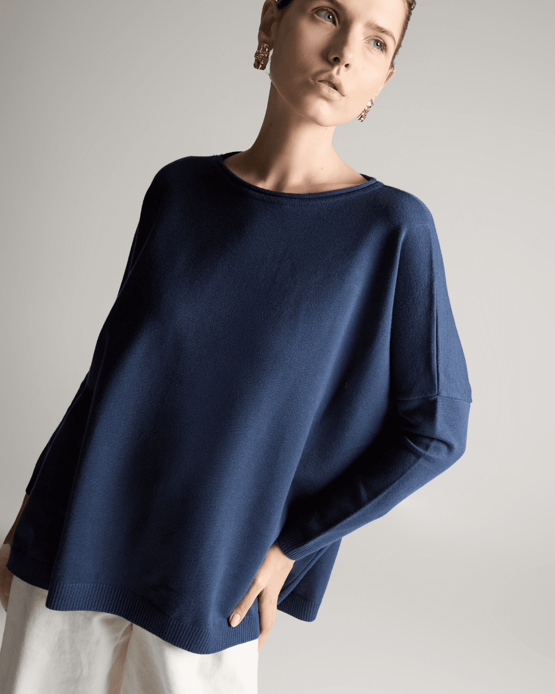 Blusa Pull Basic soul Azul Noturno - Maria Pavan