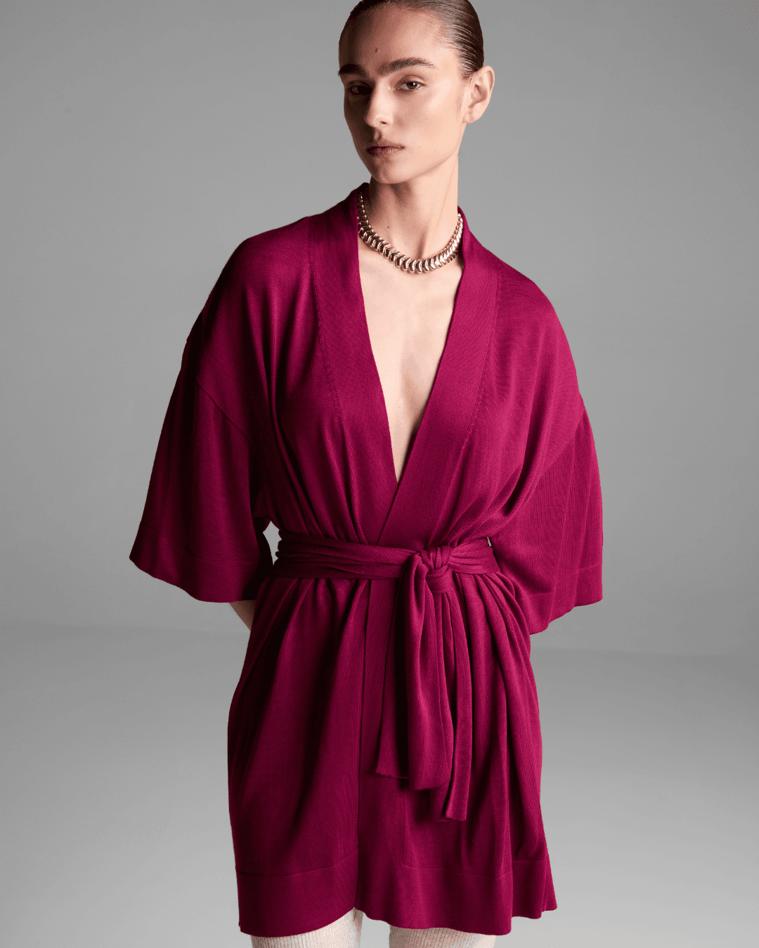 Kimono Noho vermelho Bordô - Maria Pavan