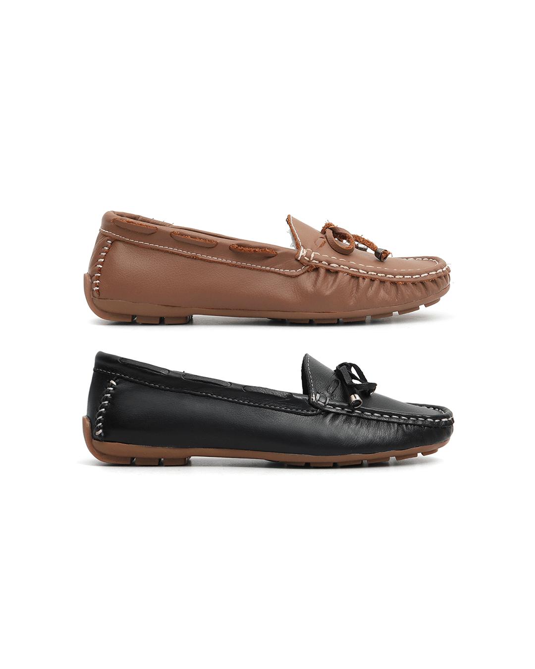 Kit 2 Mocassins Casual Feminino Em Couro Marr... - Malta Shoes