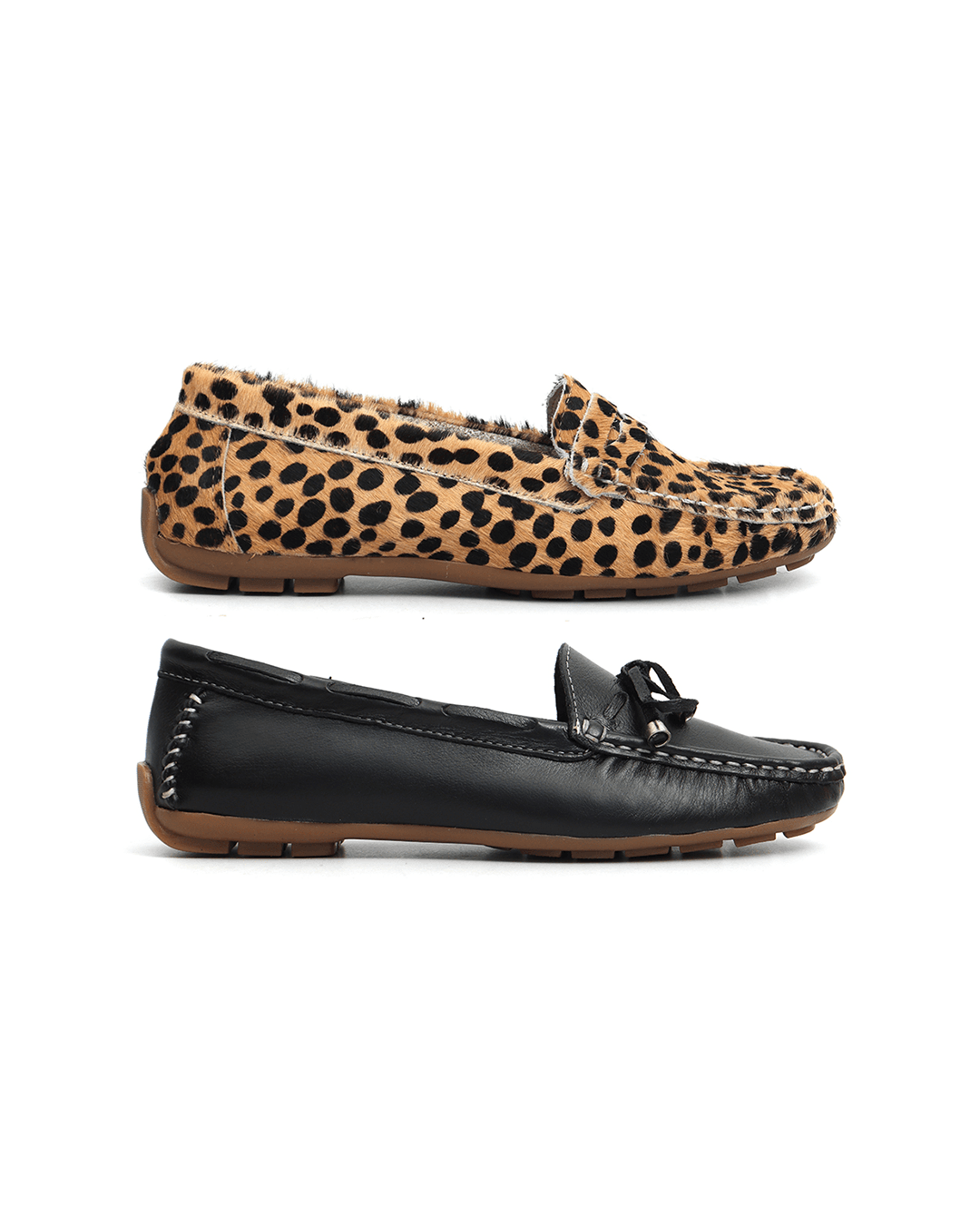 Kit 2 Mocassins Casual Feminino Em Couro Pret... - Malta Shoes