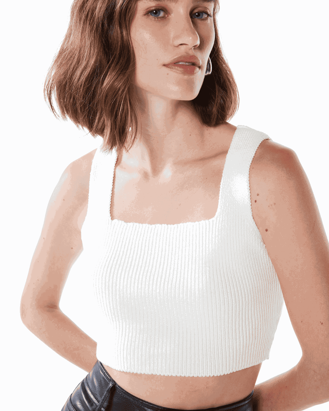 Top Basic Decote Quadrado Branco - Maria Pavan