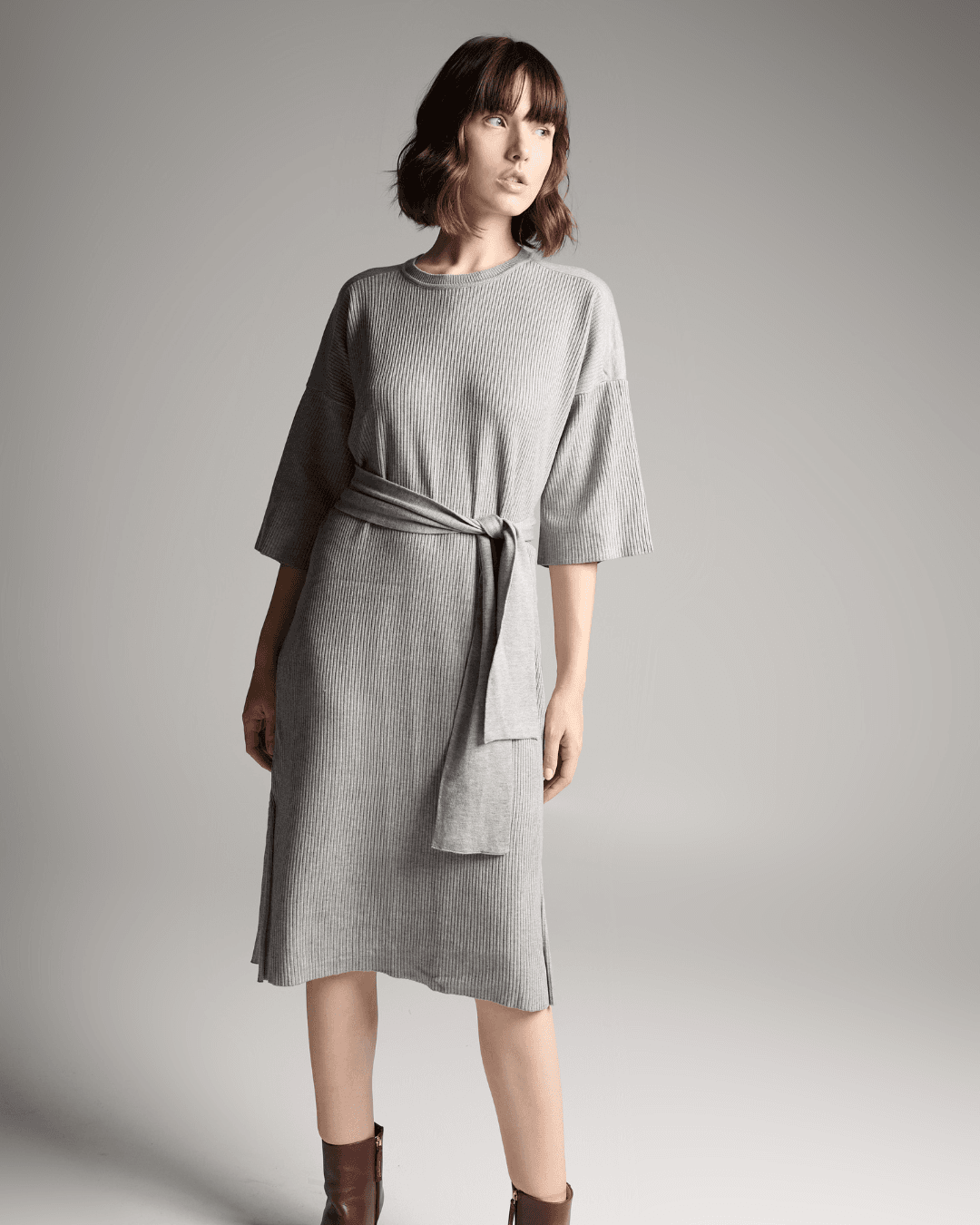 Vestido amarração Cinza - Maria Pavan