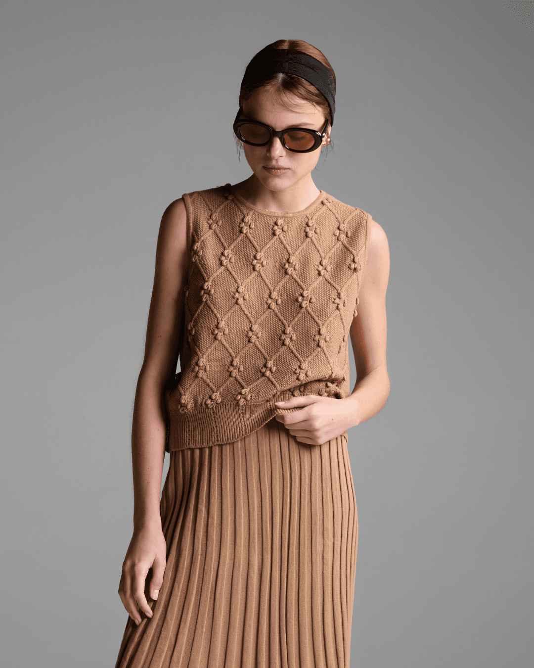 Blusa Colete Aurora Bege - Maria Pavan
