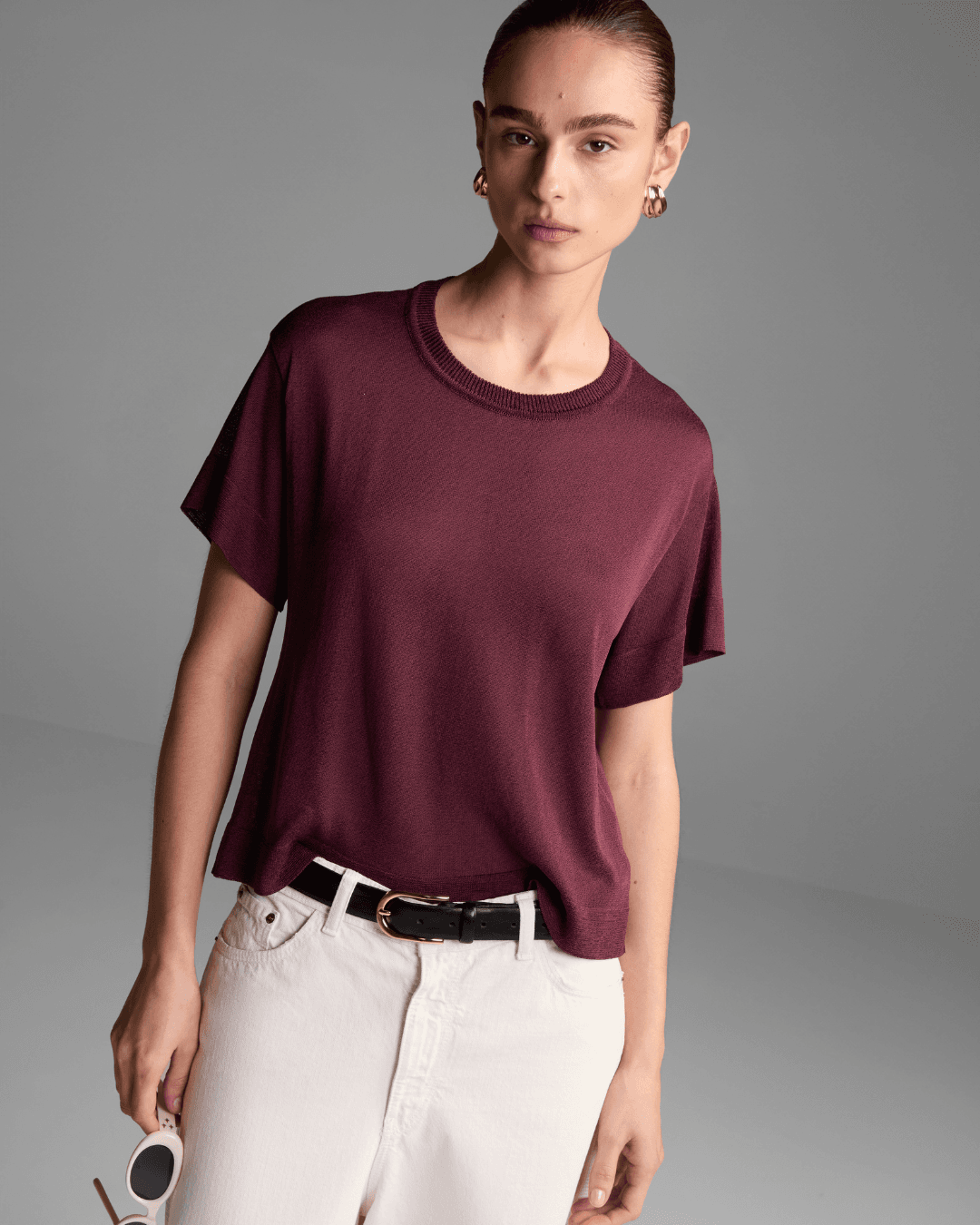 T-shirt Basic Bordô - Maria Pavan