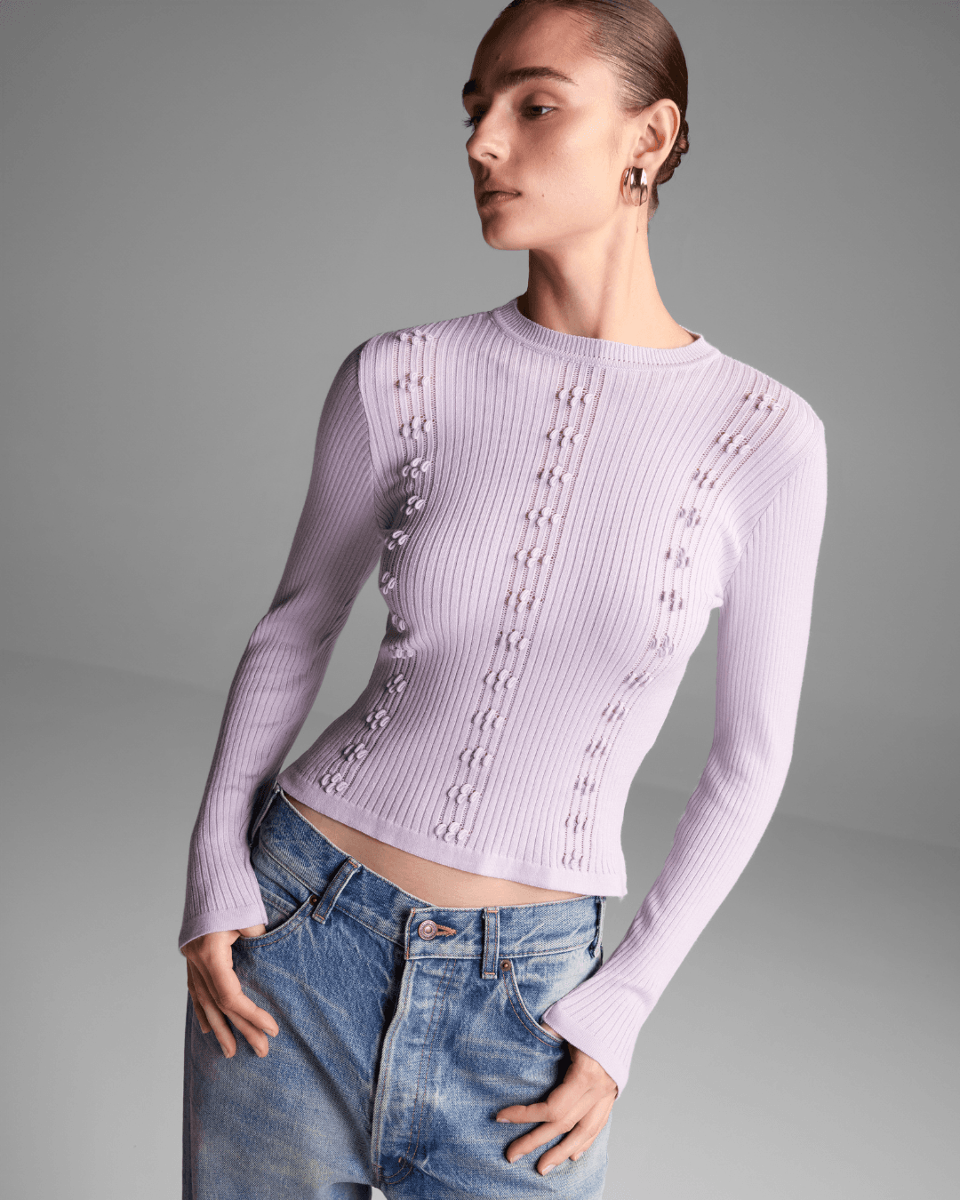 Blusa Manga Longa Aurora Lilás - Maria Pavan