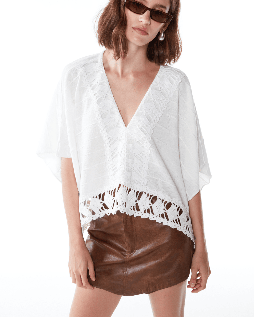 Blusa Creta Bordada Branca- - Maria Pavan