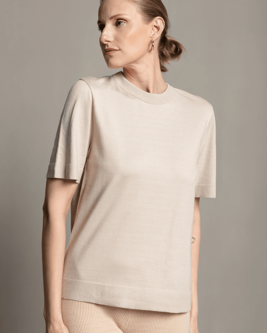 Blusa Basic Soul Bege- - Maria Pavan