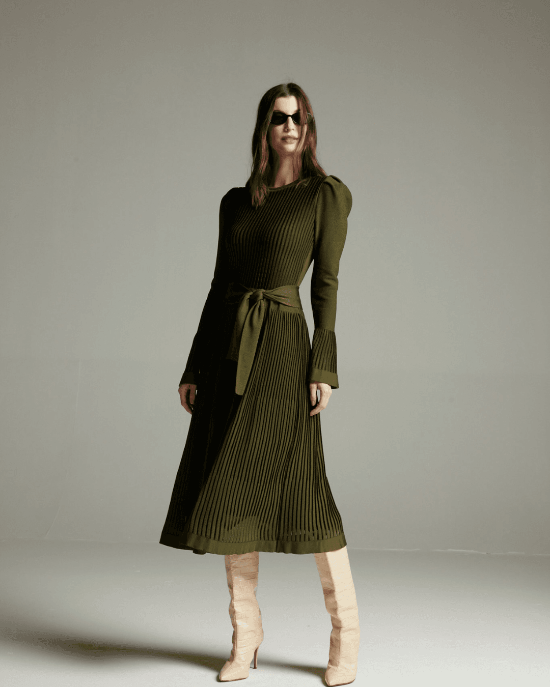 Vestido Moscou Verde Oliva- - Maria Pavan