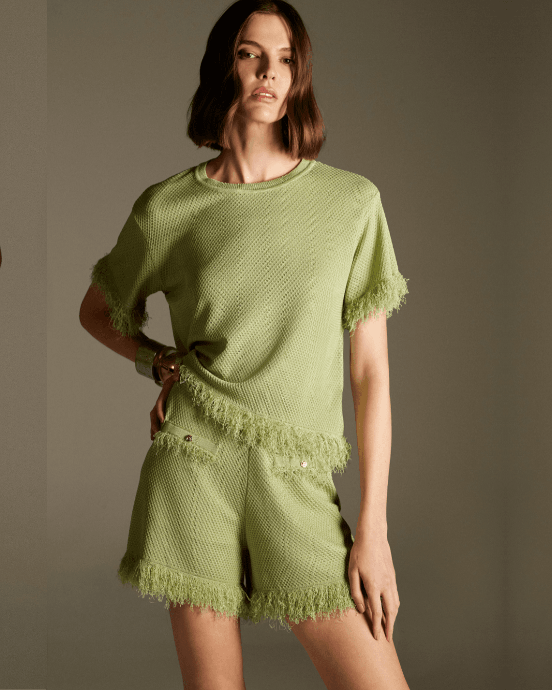 Short Orquídea Verde Lima - Maria Pavan