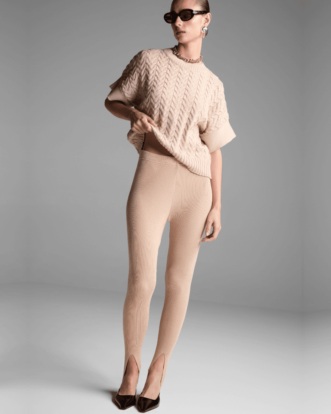 Calça Fusô Bege Algodão - Maria Pavan