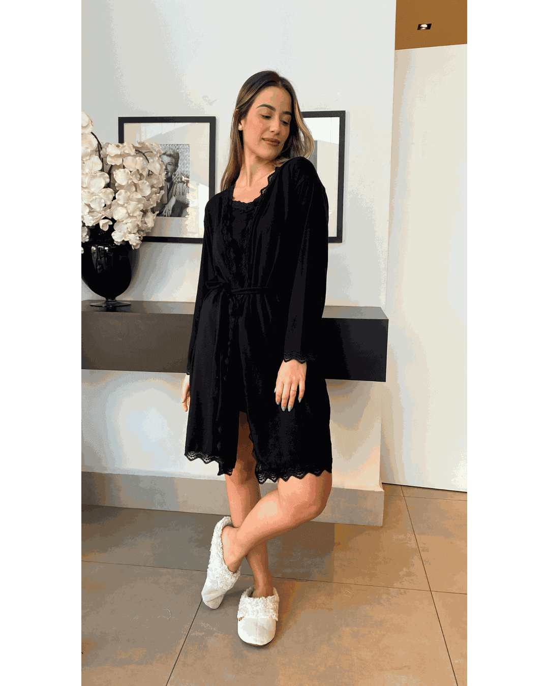 Robe Visco Premium Preto - Mimo de Renda