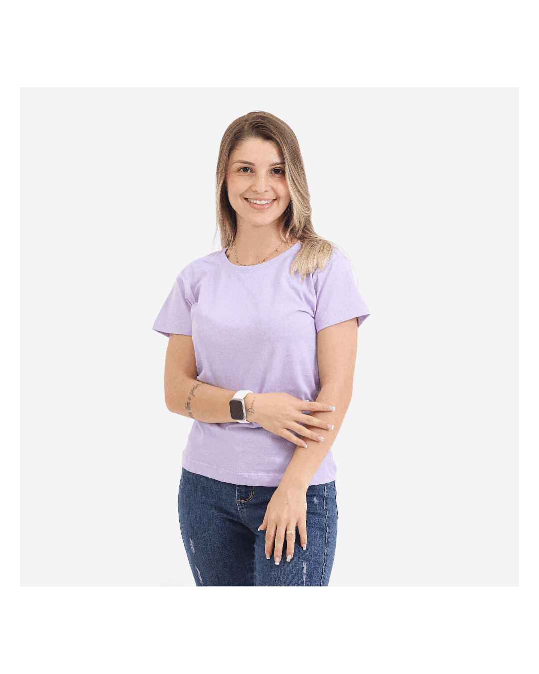 Camiseta Baby Look Feminina Lilás - Techmalhas