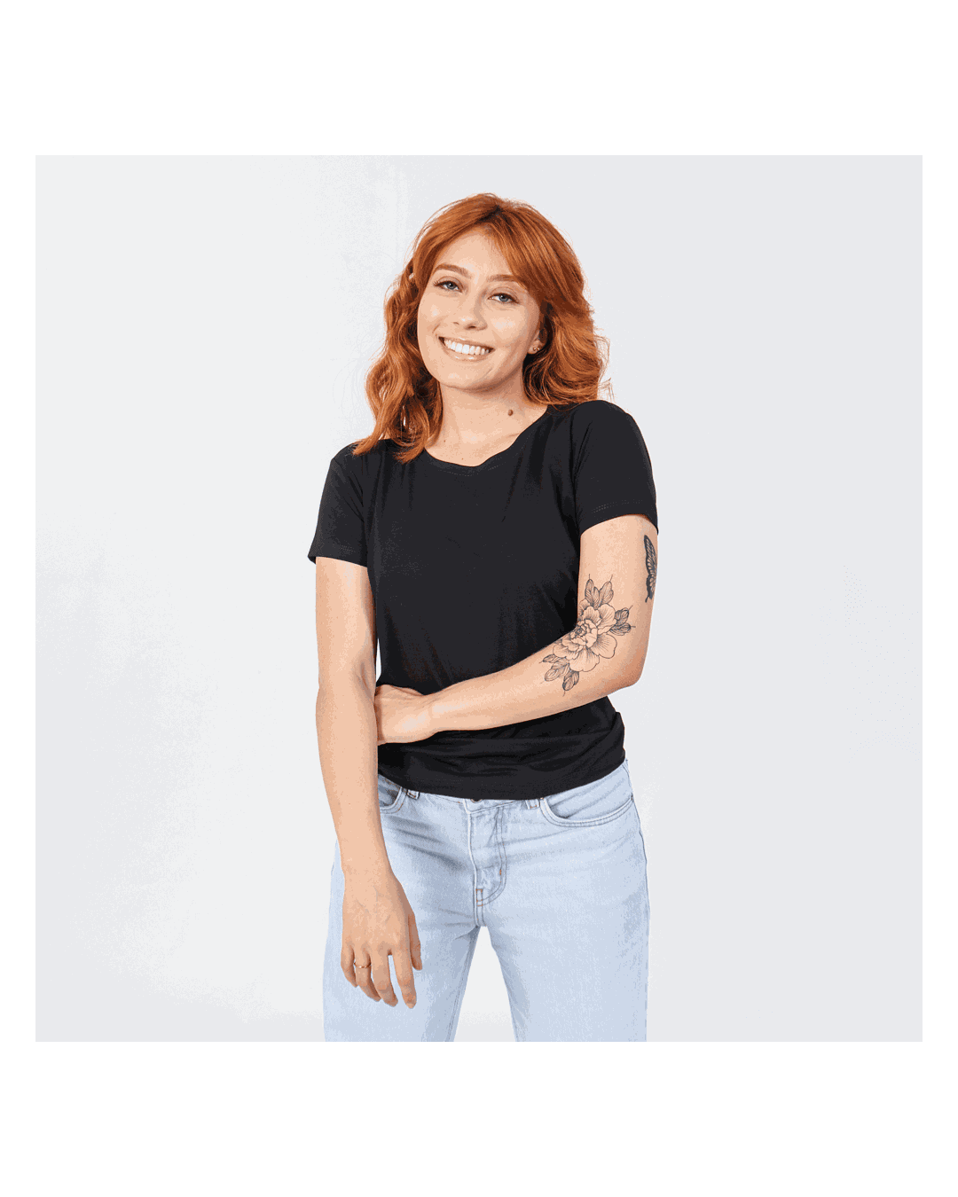 Camiseta Baby Look Viscolycra Feminina Preta - Techmalhas