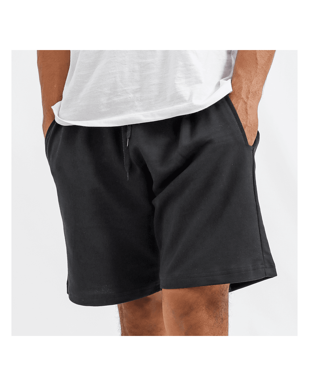 Bermuda Moletom Masculina Básica Lisa - Preto - Techmalhas