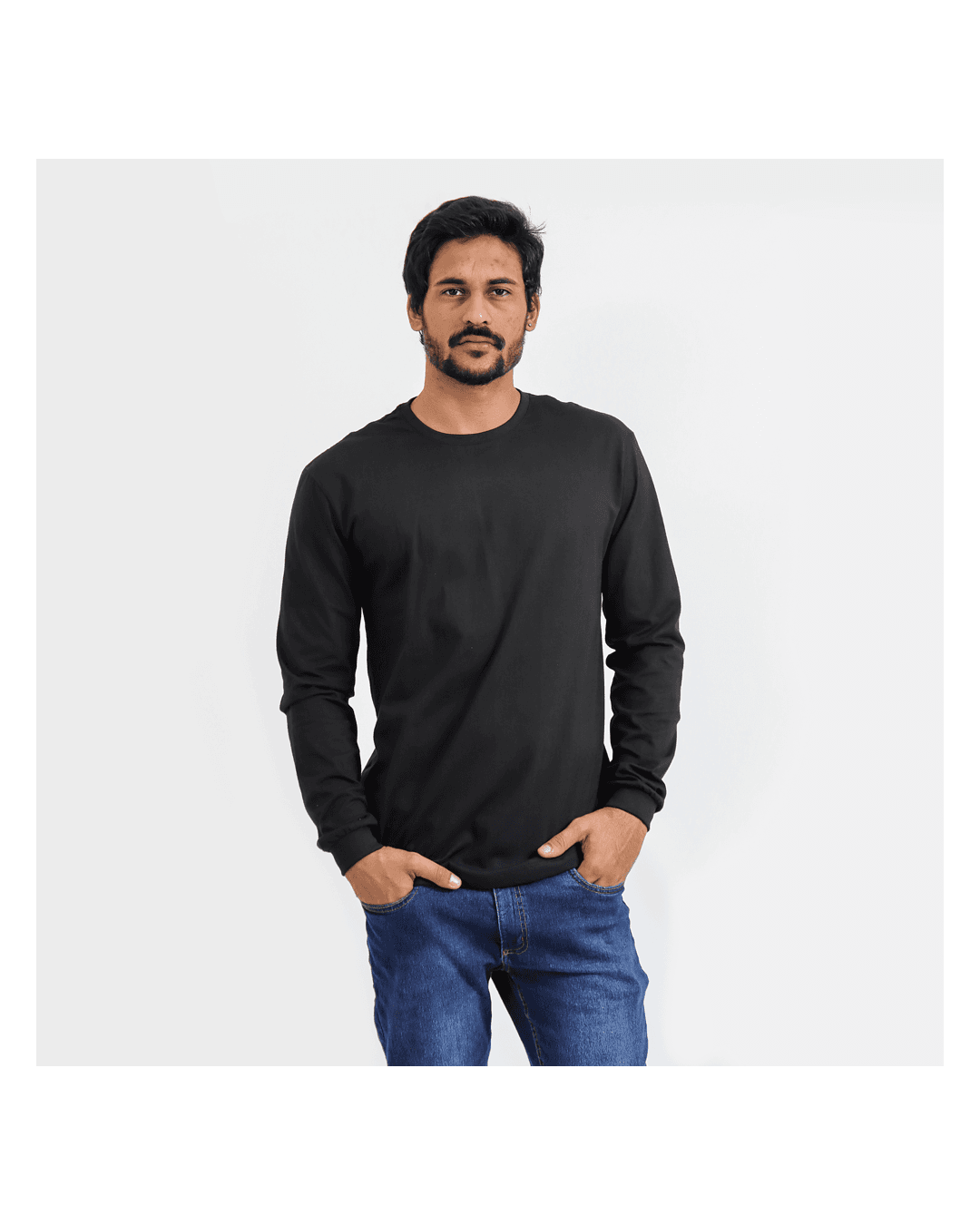 Camiseta Manga Longa Masculina Preta - Techmalhas
