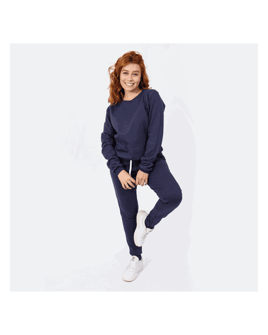 Conjunto Moletom Feminino Gola Careca Blusa Com Ca... - Techmalhas