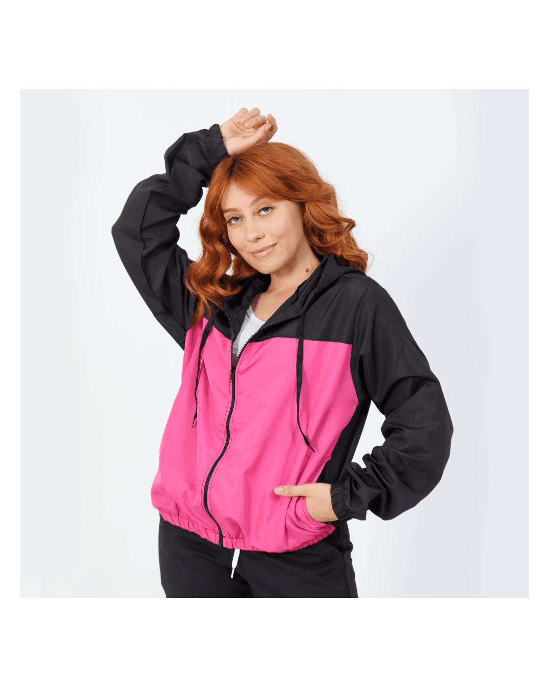 Jaqueta Corta Vento Feminino Com Zíper Rosa - Techmalhas