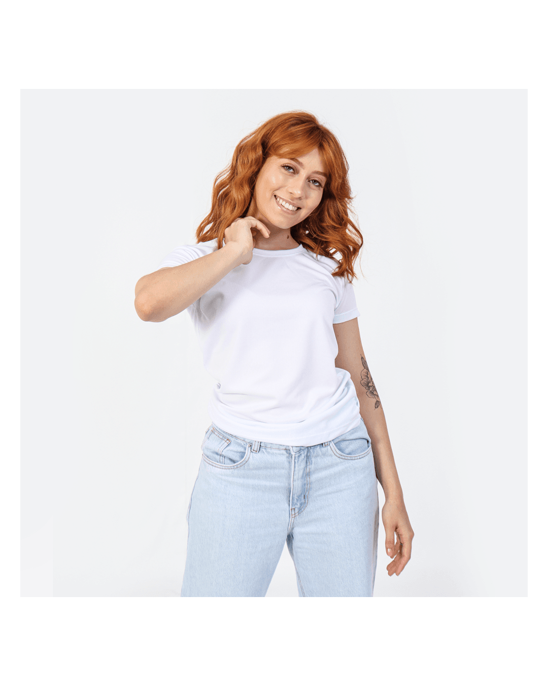 Camiseta Dry Fit Feminina Branca - Techmalhas