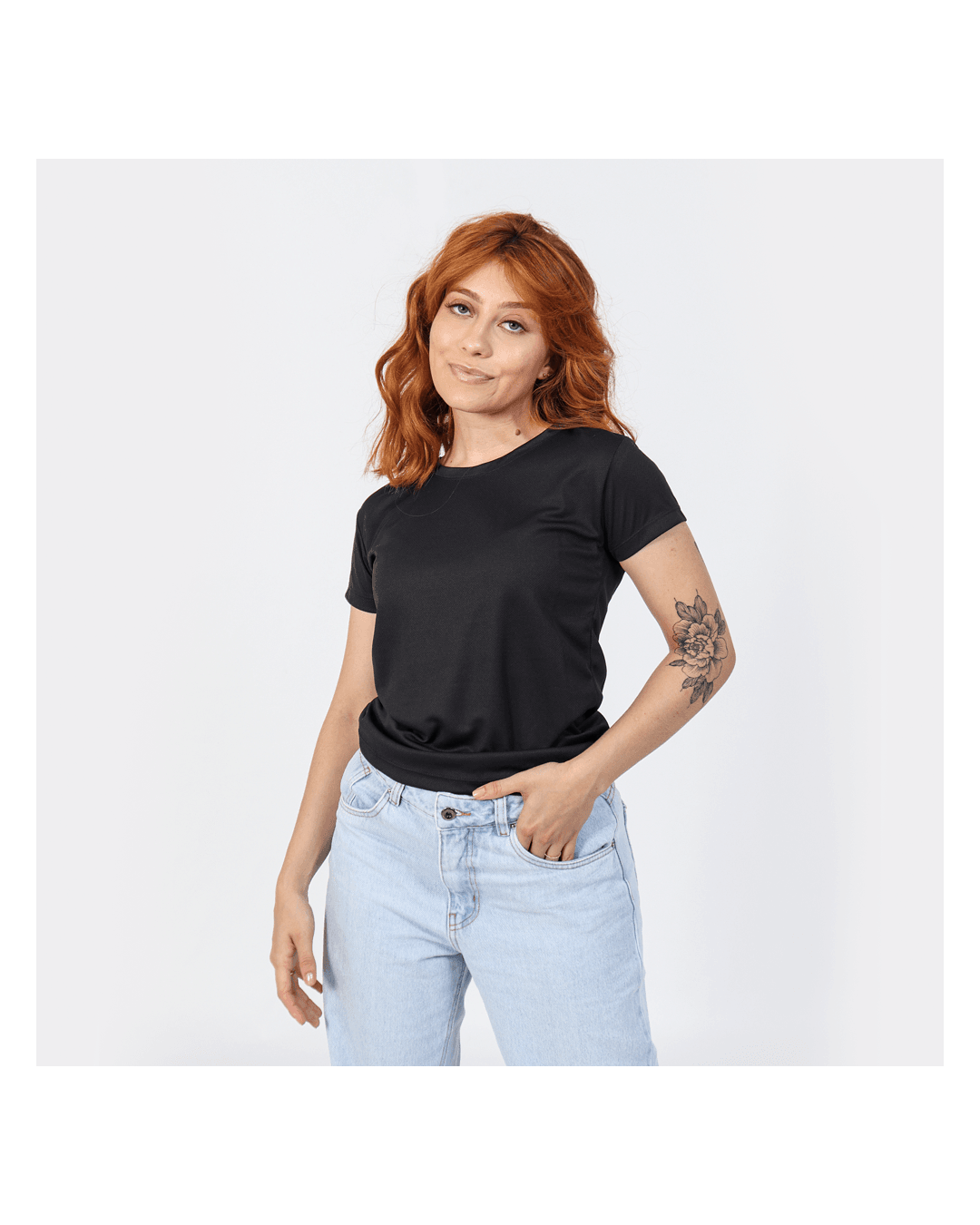 Camiseta Dry Fit Feminina Preta - Techmalhas