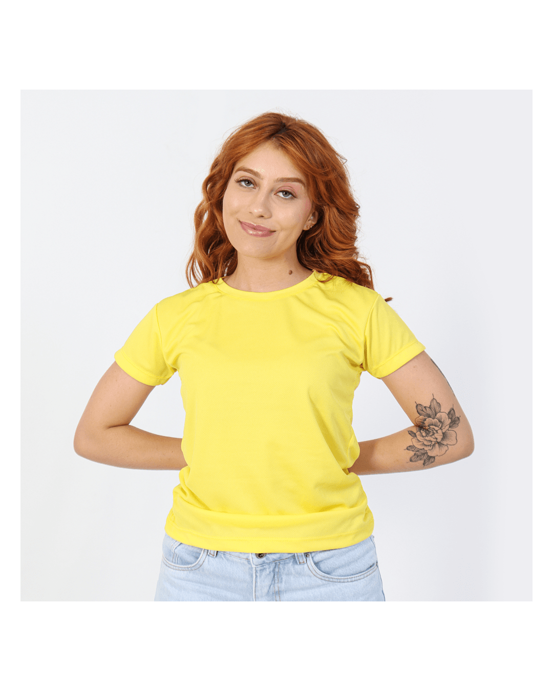 Camiseta Dry Fit Feminina Amarela - Techmalhas