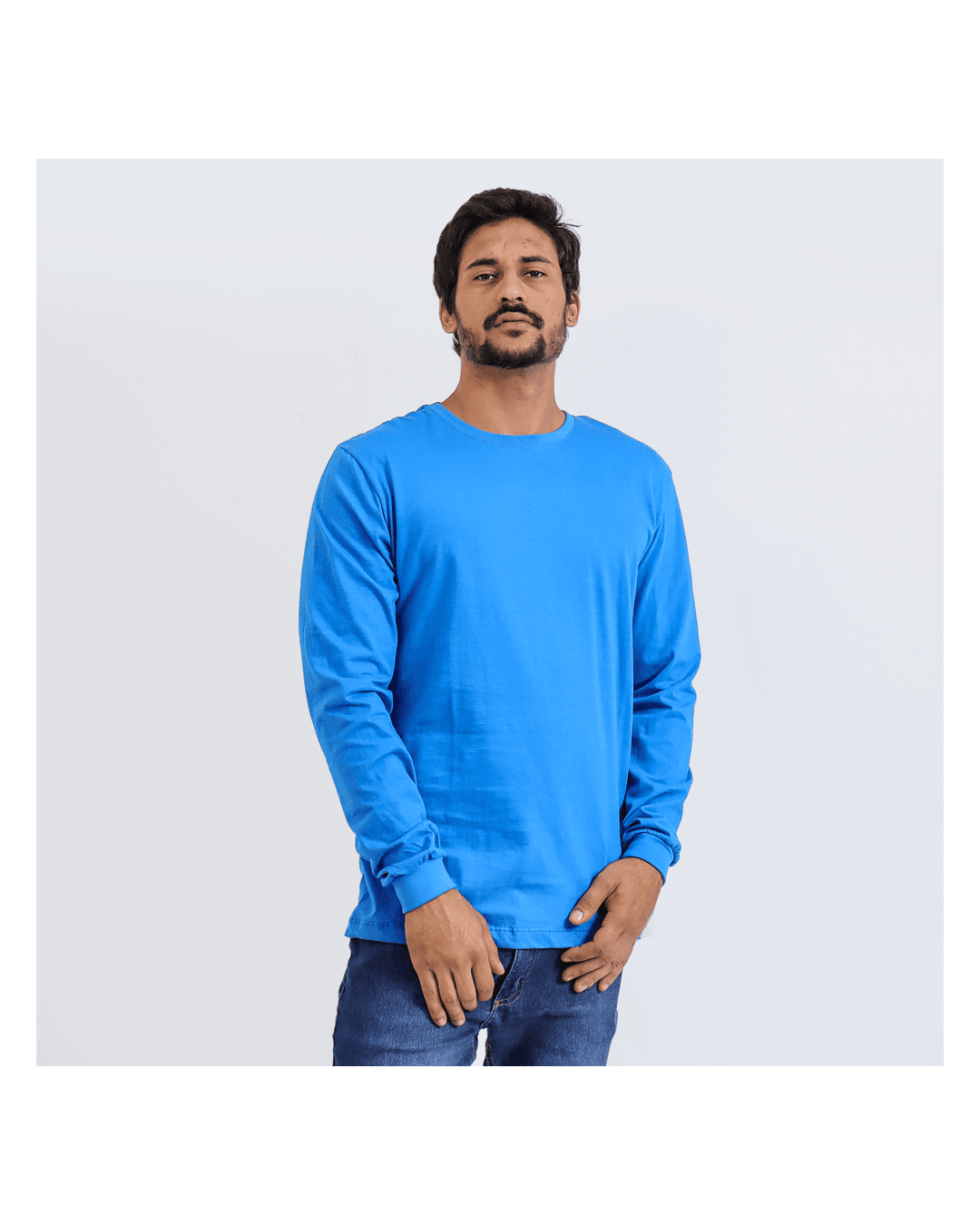 Camiseta Manga Longa Masculina Azul - Techmalhas