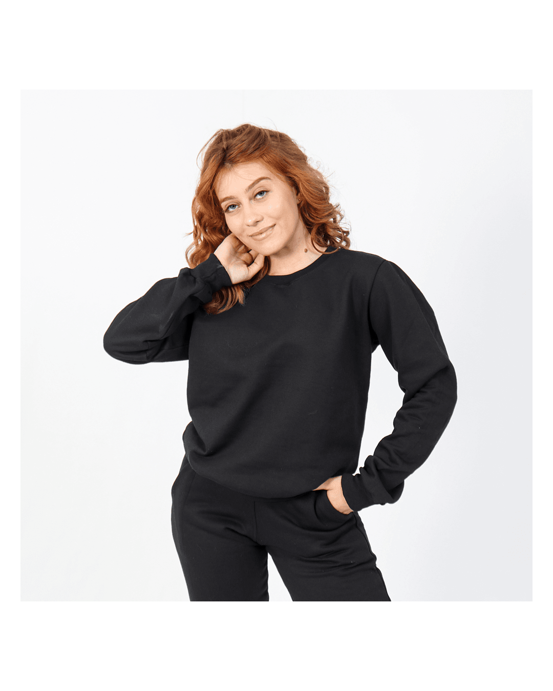 Moletom Feminino Gola Careca Preto - Techmalhas