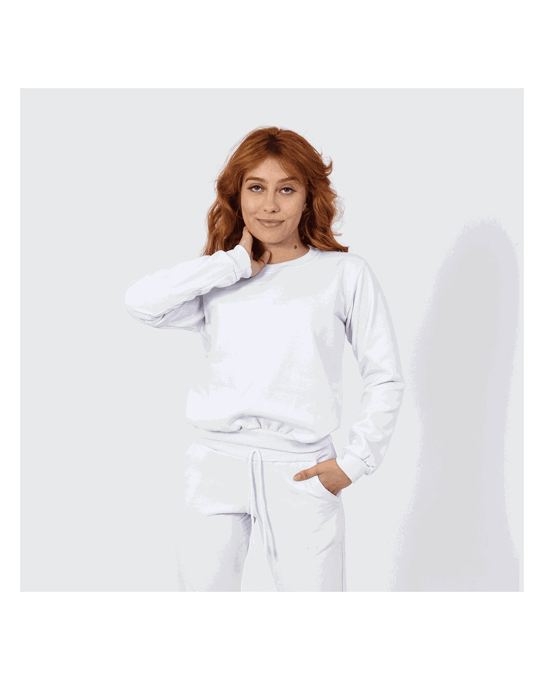 Moletom Feminino Gola Careca Branco - Techmalhas