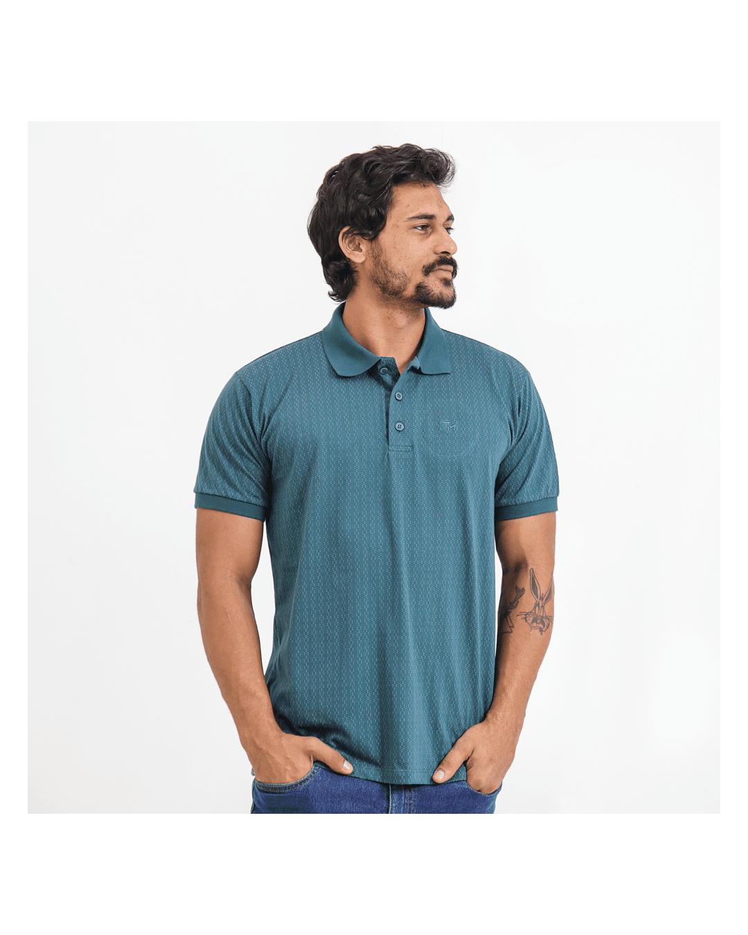 Camisa Polo Masculina Verde Musgo - Techmalhas