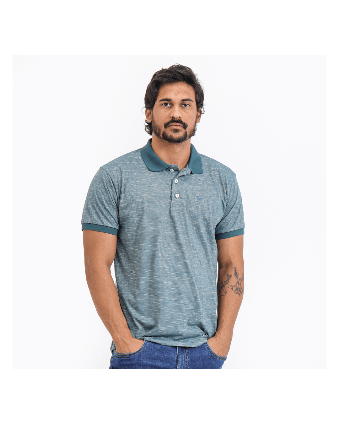Camisa Polo Masculina Turquesa - Techmalhas