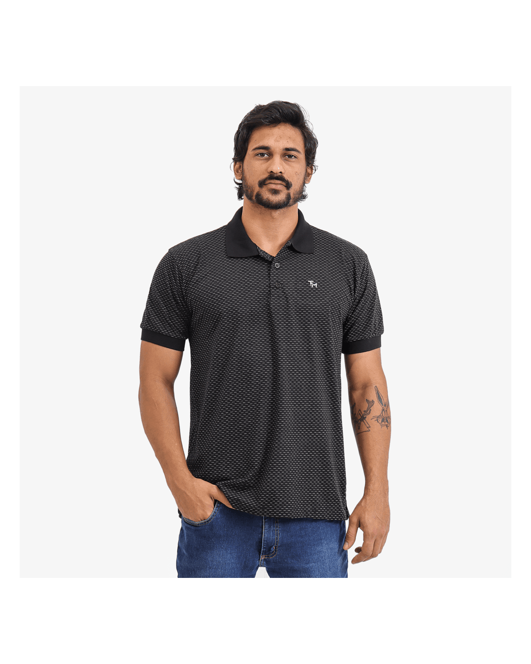 Camisa Polo Masculina Preta - Techmalhas