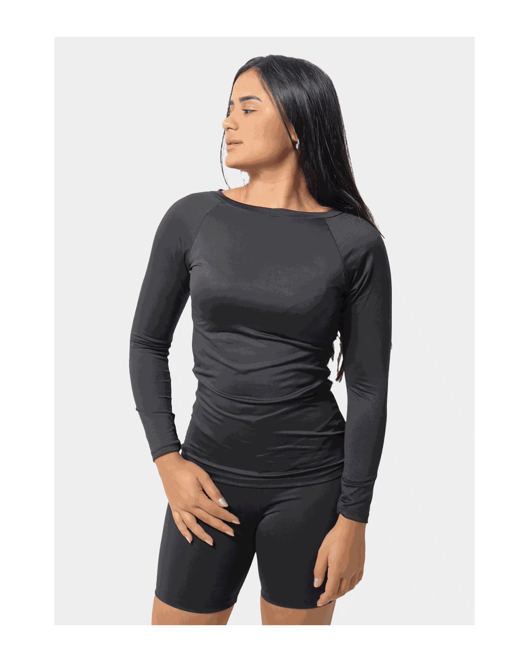 Blusa Térmica Feminina Uv Preta - Techmalhas