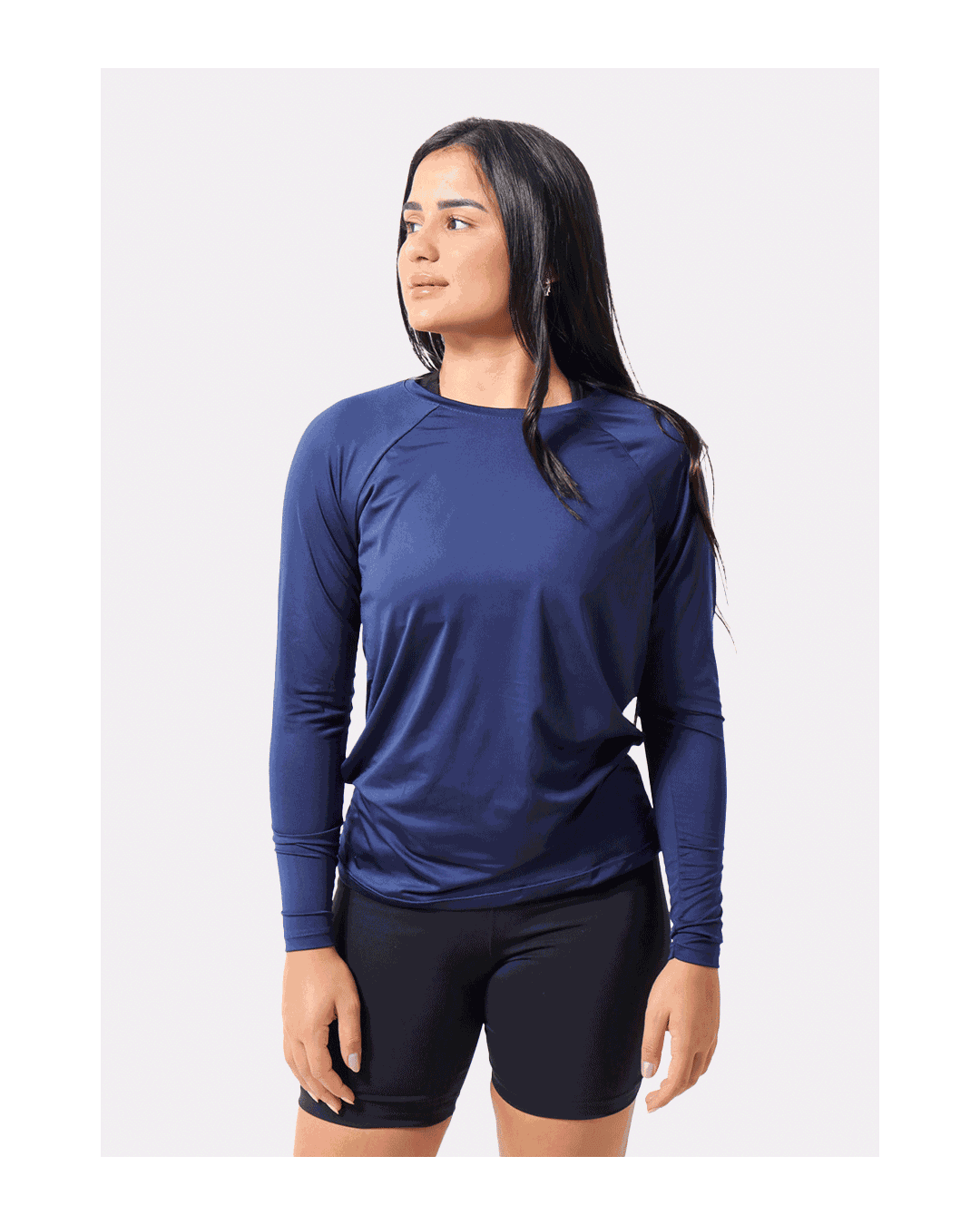 Blusa Térmica Feminina Uv Azul - Techmalhas