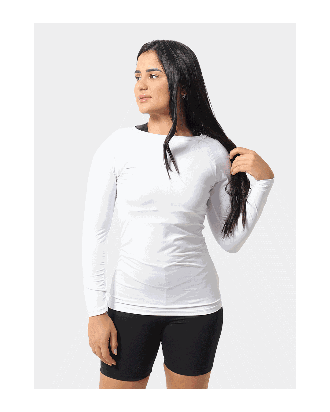 Blusa Térmica Feminina Uv Branca - Techmalhas