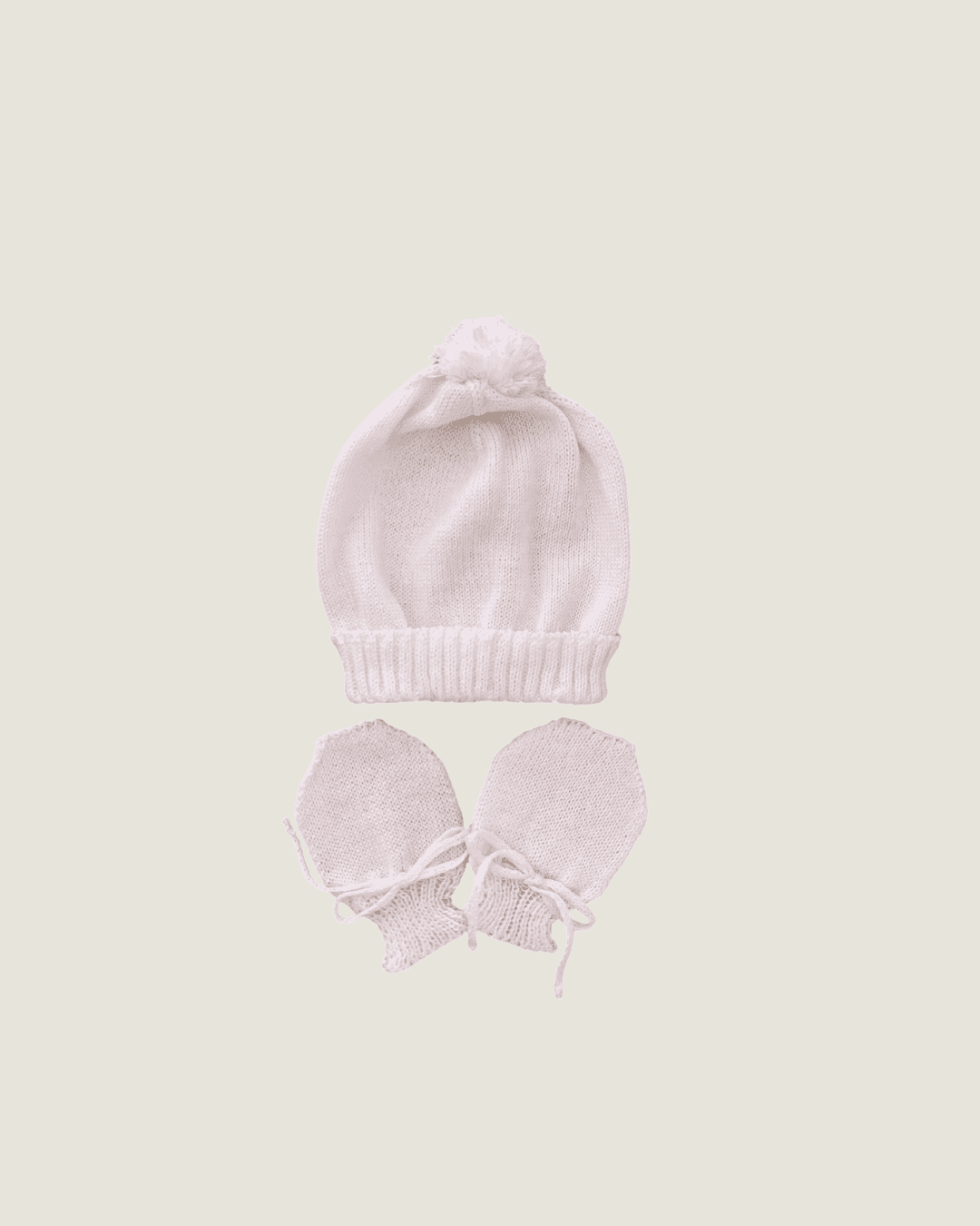 Kit de Touquinha e Luvinha Lisa Off White