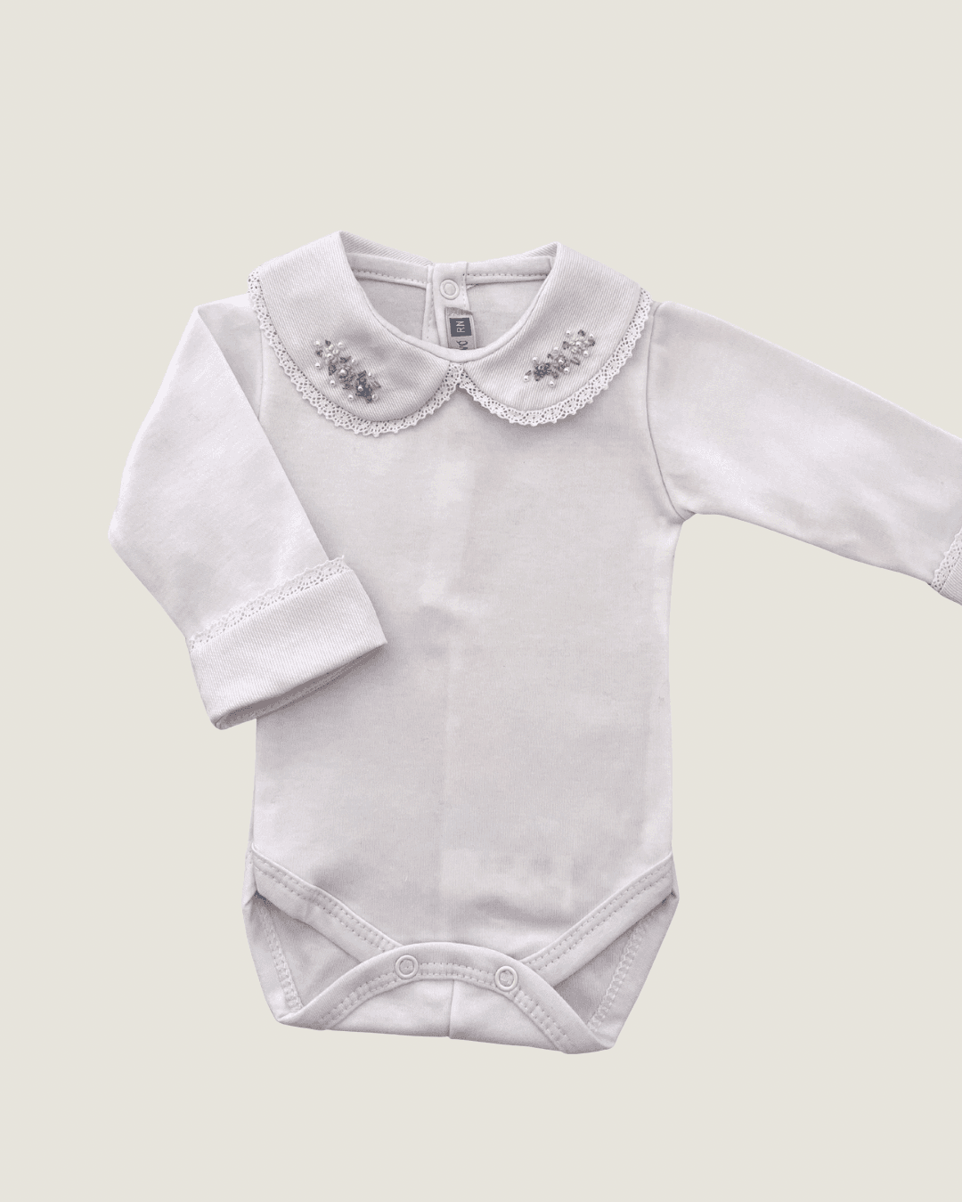 Body Paris com Bordados Rosa, Azul Bebê e Amarelo