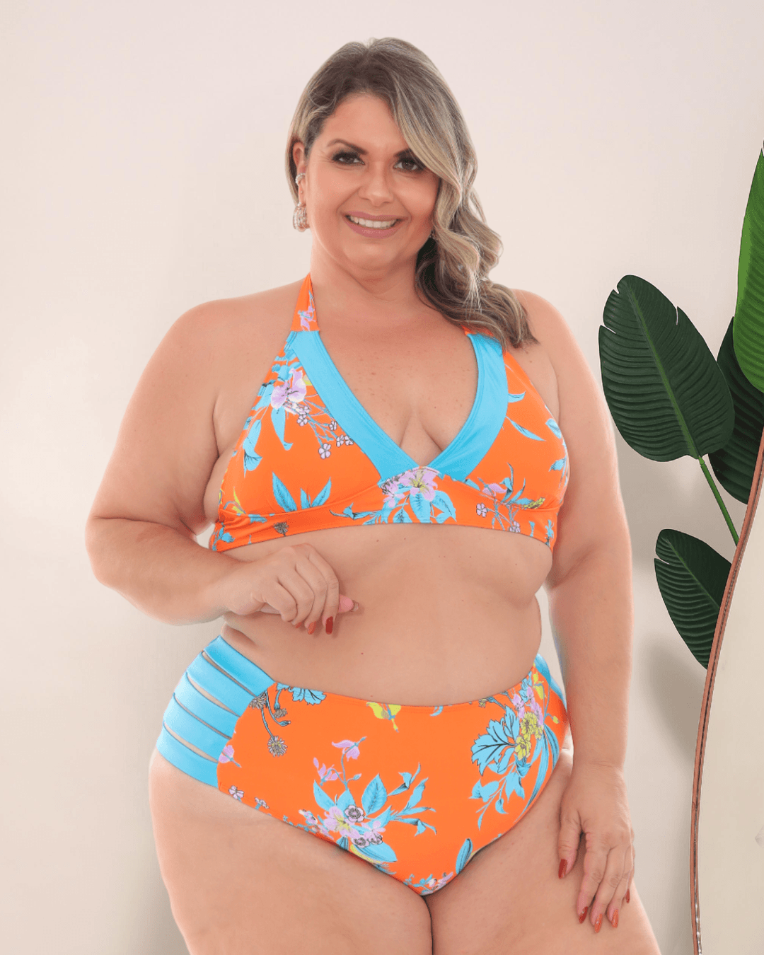Biquíni Riviera Plus Size Tiras Laranja
