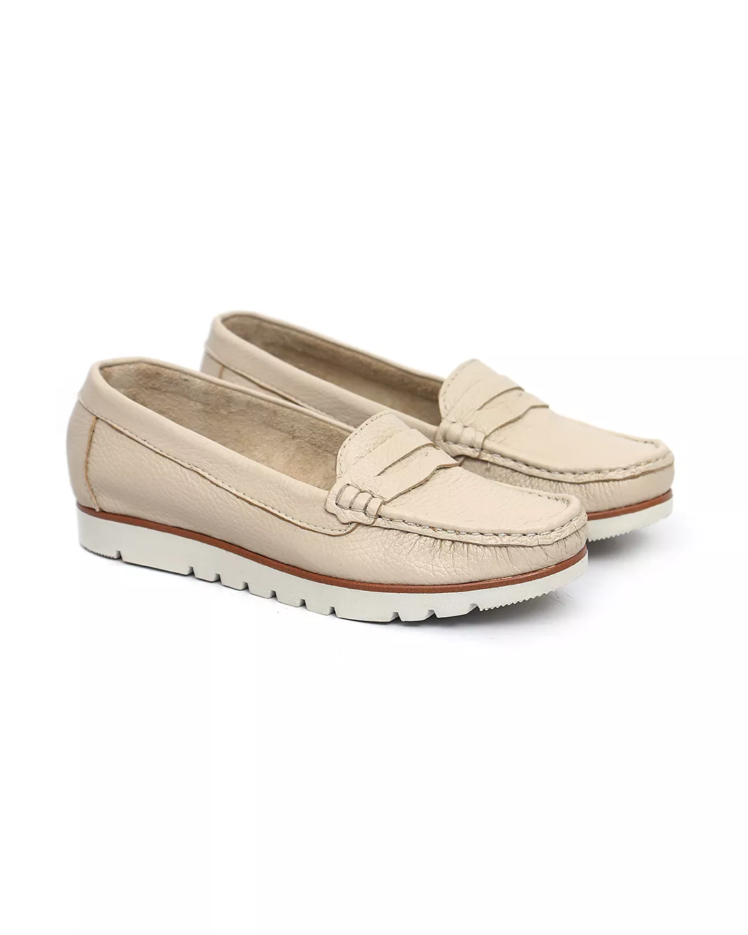 Mocassim Feminino Tratorado Creme Malta - Malta Shoes