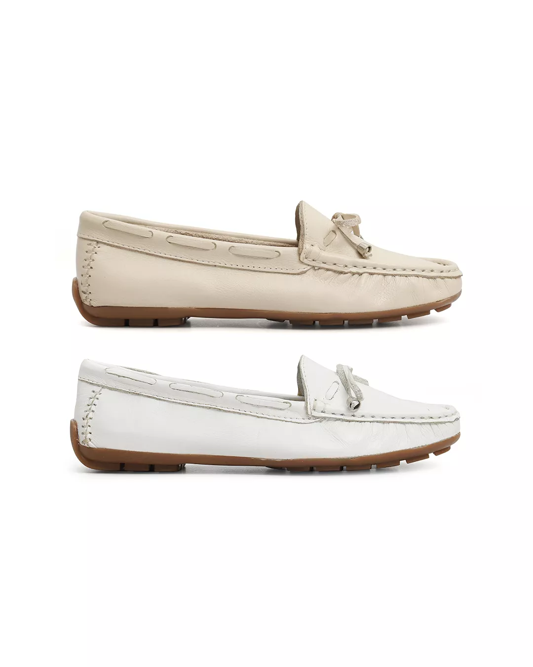 Kit 2 Mocassins Casual Feminino Em Couro Bran... - Malta Shoes