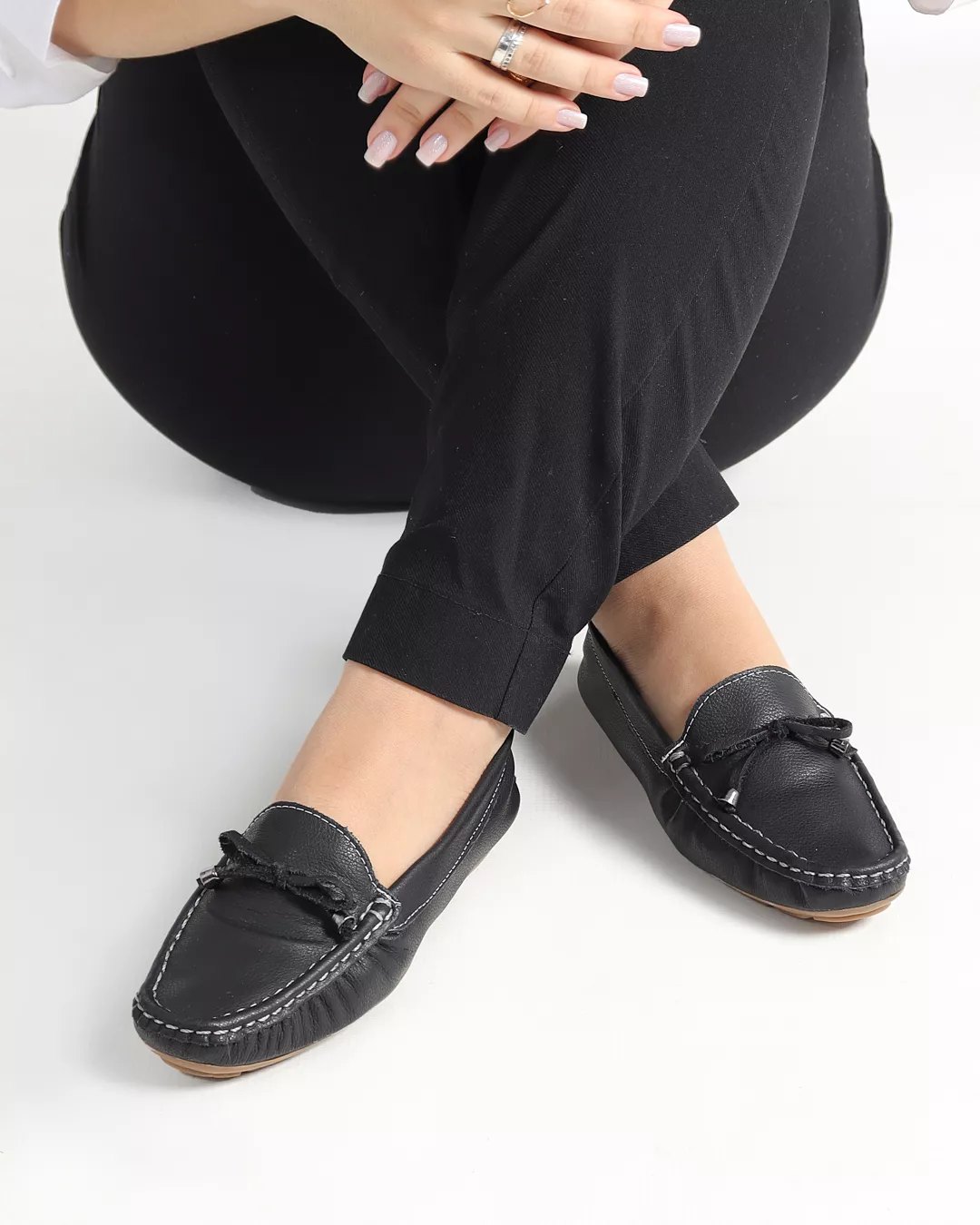 Sapato Feminino Mocassim Clássico Em Couro Pr... - Malta Shoes