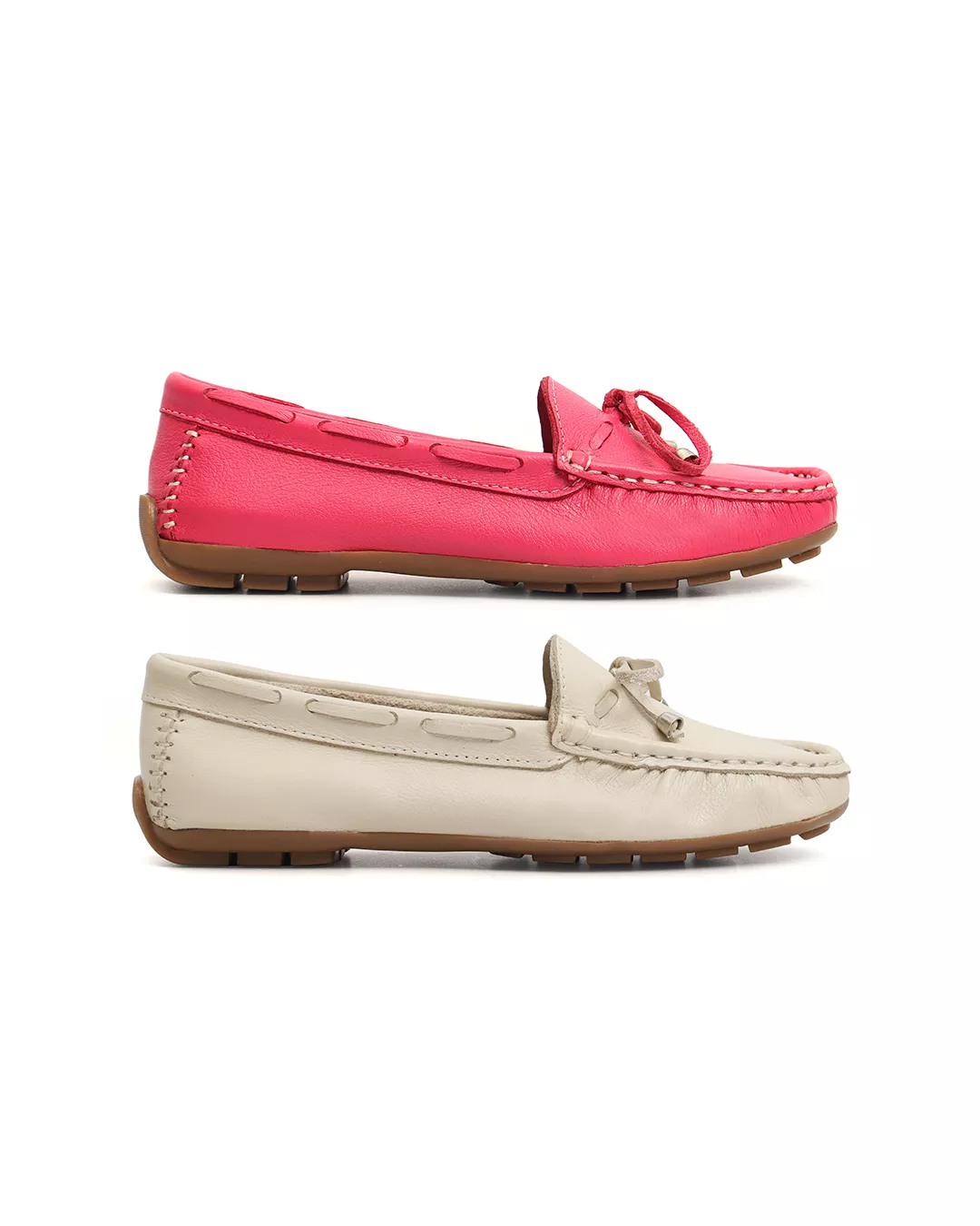 Kit 2 Mocassins Casual Feminino Em Couro Pink... - Malta Shoes