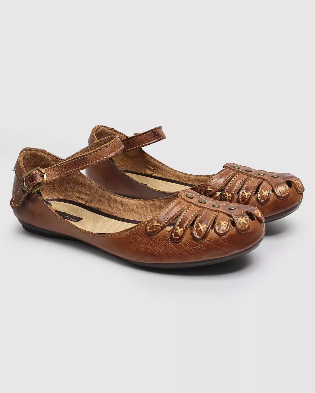 Sapatilha Feminina Em Couro Caramelo Malta - Malta Shoes